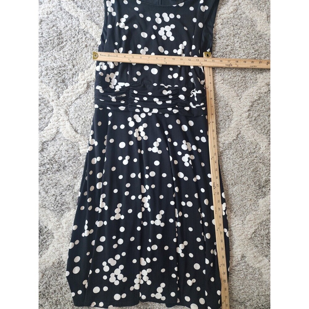 Jessica Howard  Black & White Polka-Dot Sleeveless Midi Sheath Dress - Size 12 - Picture 4 of 8